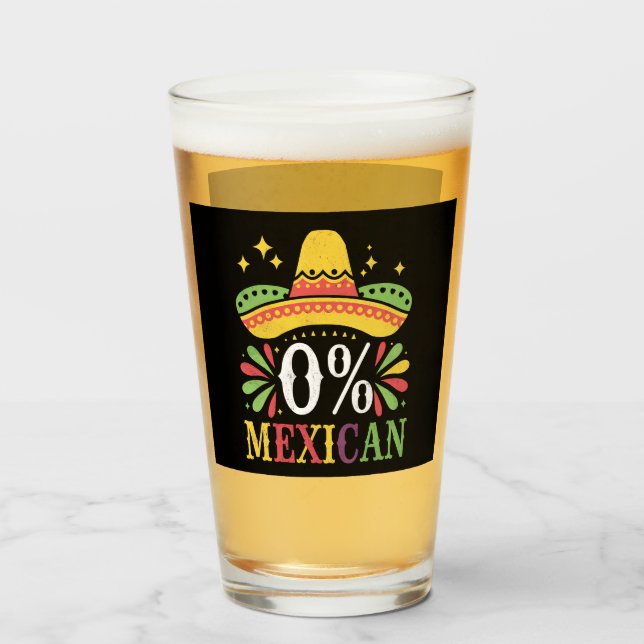 0% mexikansk noll procent rolig Cinco De Mayo Glaskopp (Framsida fylld)