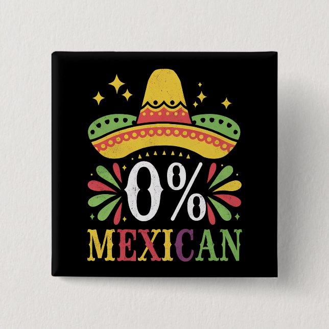 0% mexikansk noll procent rolig Cinco De Mayo Knapp (Framsida)