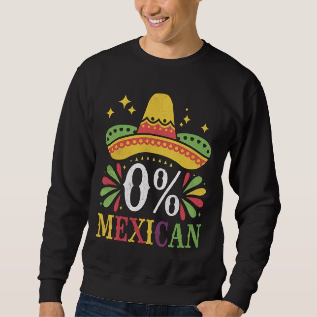0% mexikansk noll procent rolig Cinco De Mayo Lång Ärmad Tröja (Framsida)