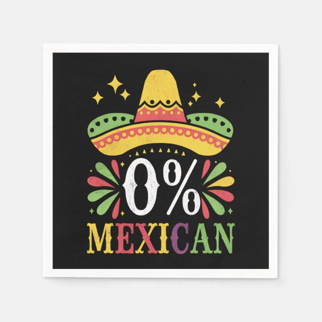 0% mexikansk noll procent rolig Cinco De Mayo Pappersservett (Framsidan)