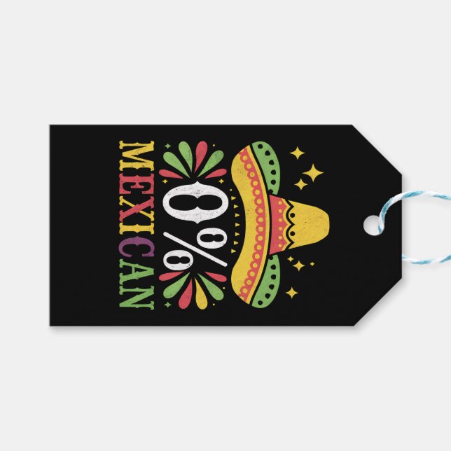 0% mexikansk noll procent rolig Cinco De Mayo Presentetikett (Framsidan (Horisontell))