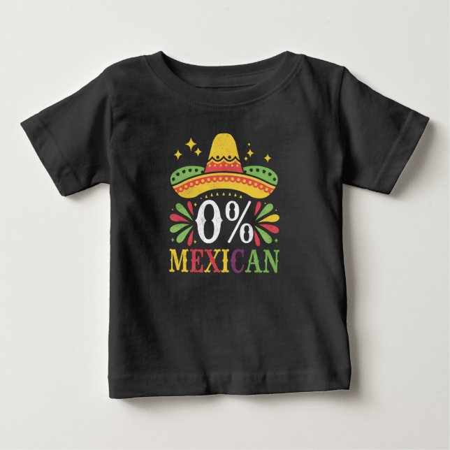 0 % mexikansk noll procent rolig Cinco De Mayo T Shirt (Framsida)