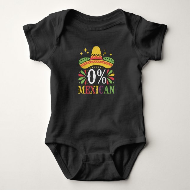 0% mexikansk noll procent rolig Cinco De Mayo T Shirt (Framsida)
