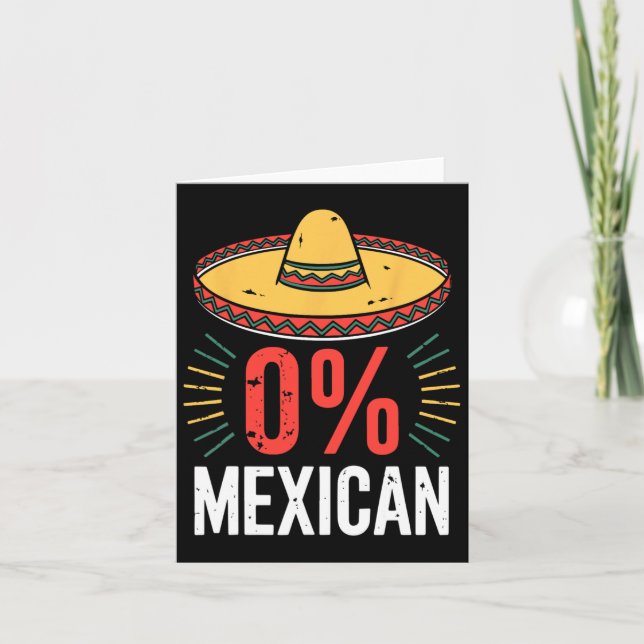0 % mexikansk shirt Funny Manar Women Cinco De May Kort (Framsida)
