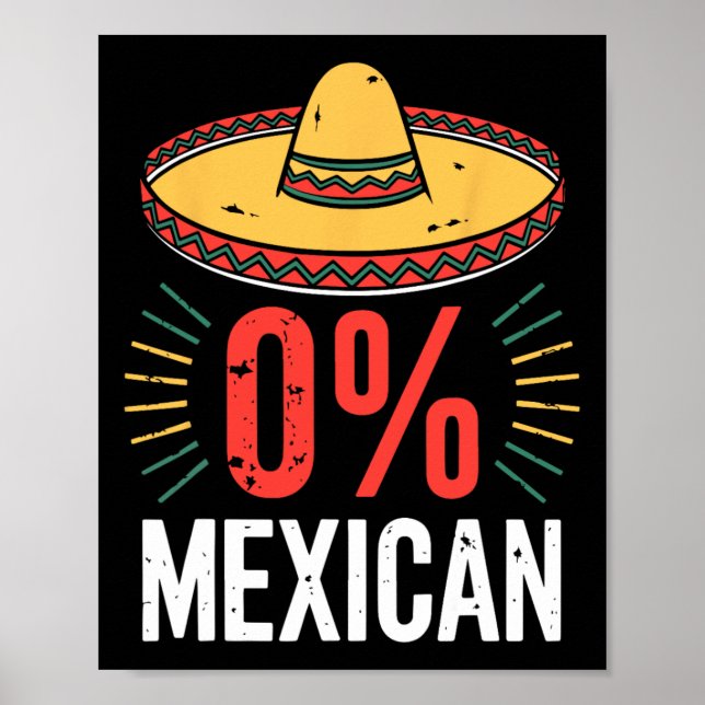 0 % mexikansk shirt Funny Manar Women Cinco De May Poster (Framsidan)