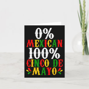 0 % mexikanska 100 % Cinco De Mayo Funny Fiesta Pa Kort
