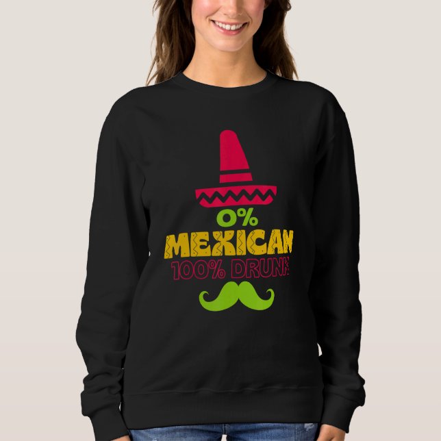 0 mexikanska 100 Drunk Cinco De Mayo De Drinko T Shirt (Framsida)