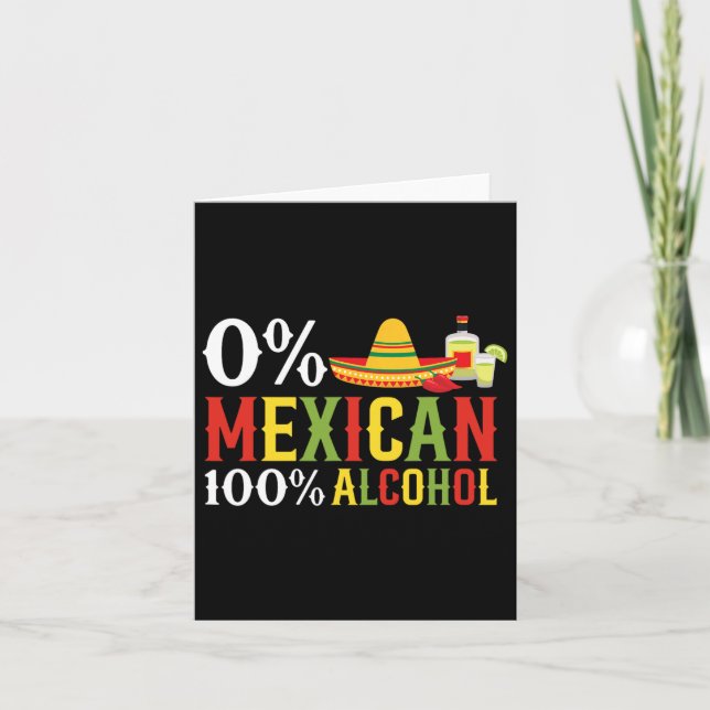 0 % mexikanska 100 % Tequila Sombrero Cinco De Kort (Framsida)