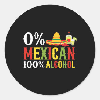 0 % mexikanska 100 % Tequila Sombrero Cinco De Runt Klistermärke