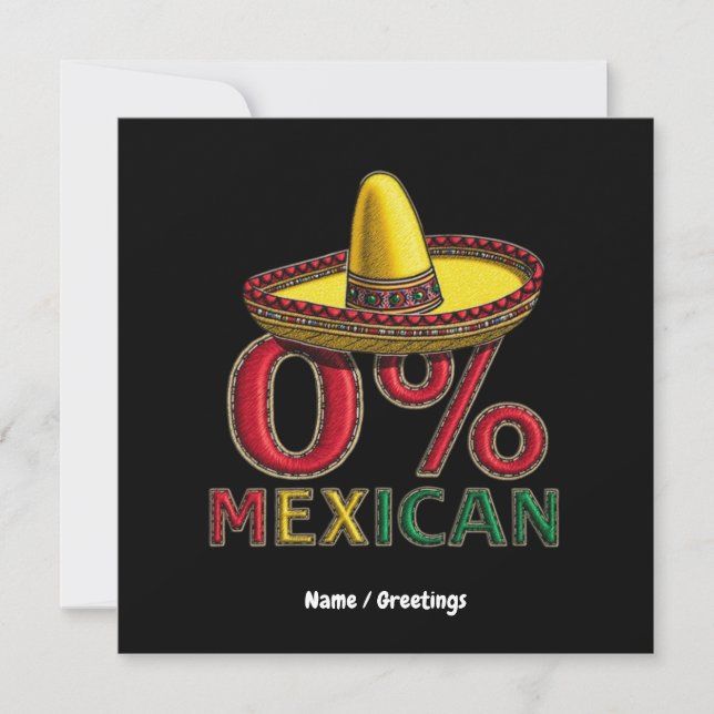 0 % mexikanskt Funny Cinco De Mayo-Superskoj Inbjudningar (Framsida)