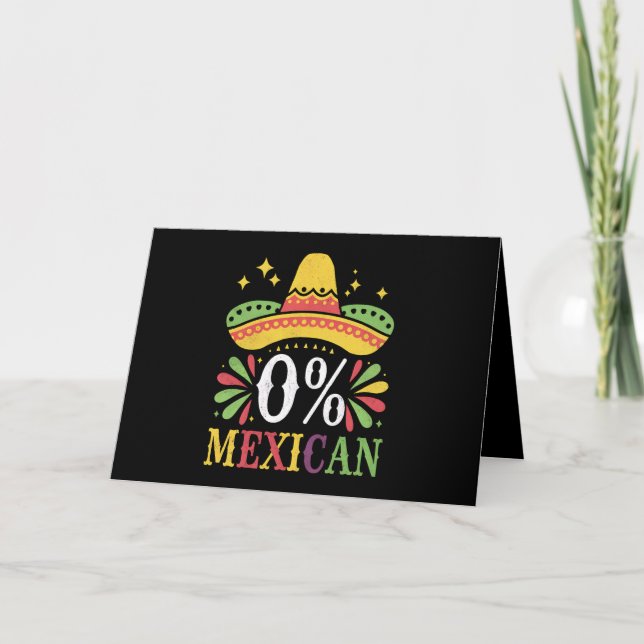 0 % mexikanskt zero Percent Funny Cinco De Mayo Tack Kort (Framsida)