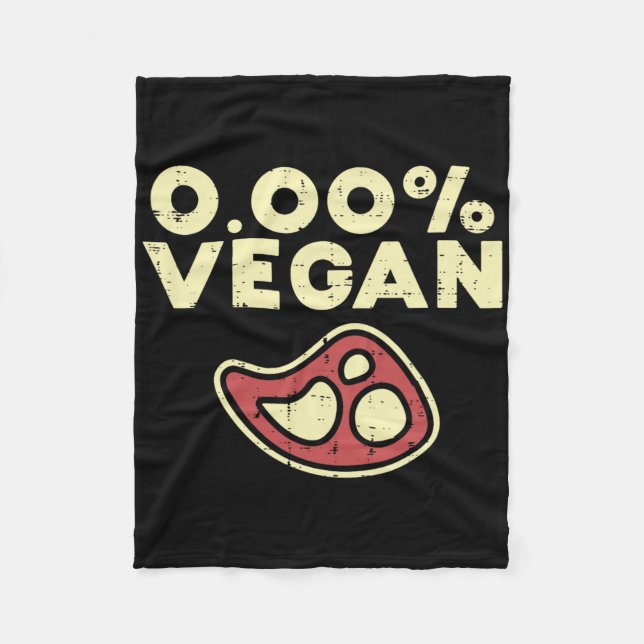0 Nollprocent Vegan Funny Steak Bbq Grill Kött Lo Fleecefilt (Framsidan)