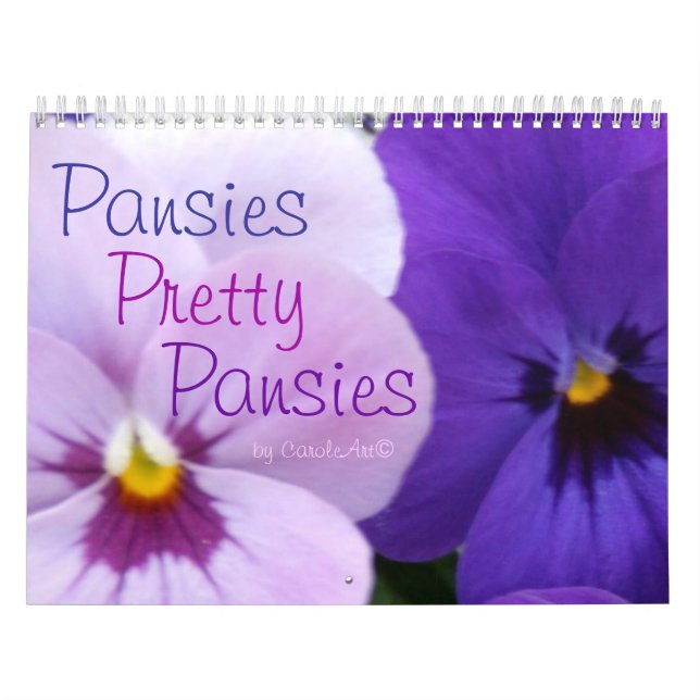0 Pansies, nätt Pansies 18 månader Kalender (Omslag)