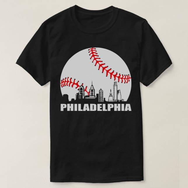 0 Philly Downtown Philadelphia Shirt Baseball Skyl T (Design framsida)