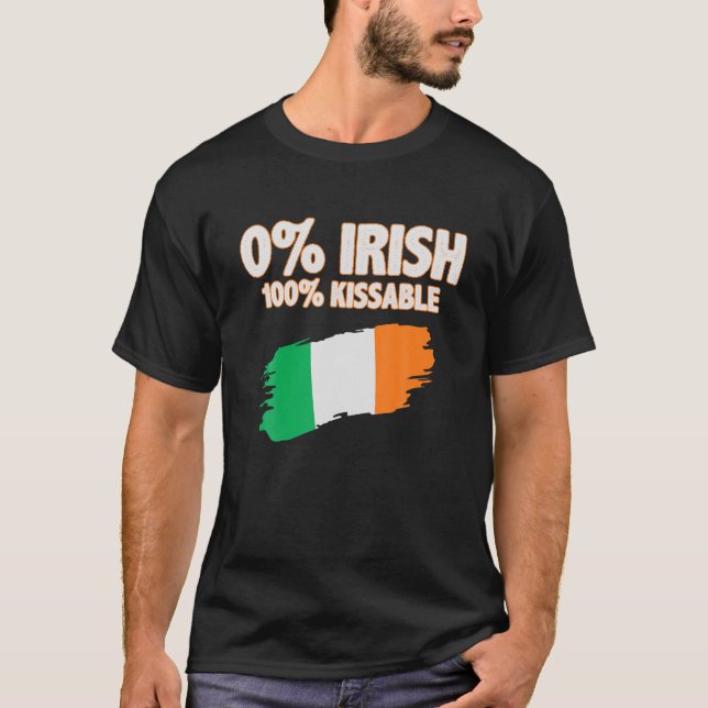 0 procent irländskt 100 procent kissable Irish Fla T Shirt (Framsida)