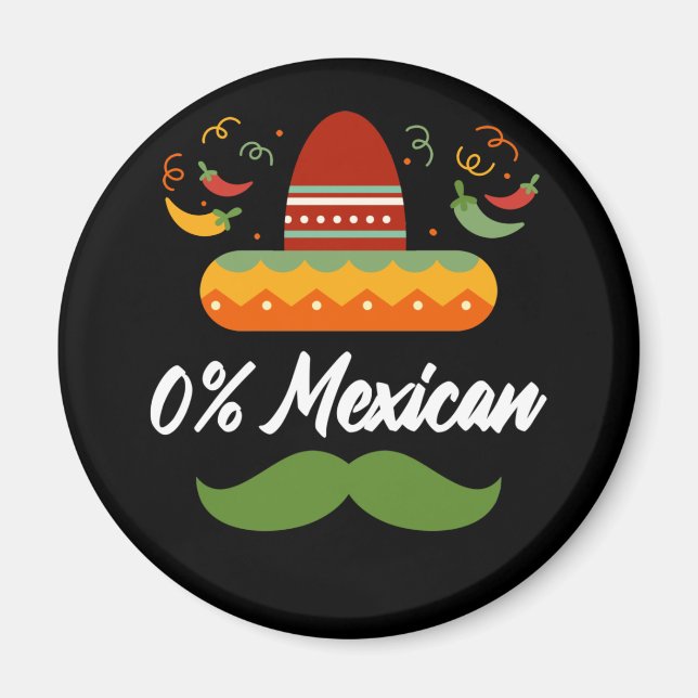 0 procent mexikansk cinco De Drinko Cinco De Mayo Magnet (Framsidan)