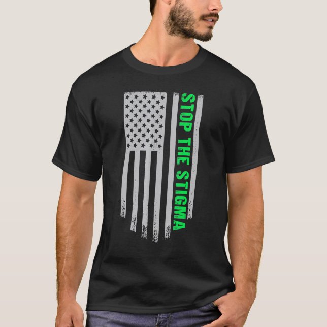 0 Stoppa Stigma Mental hälsa Medvetenhet 4 T Shirt (Framsida)