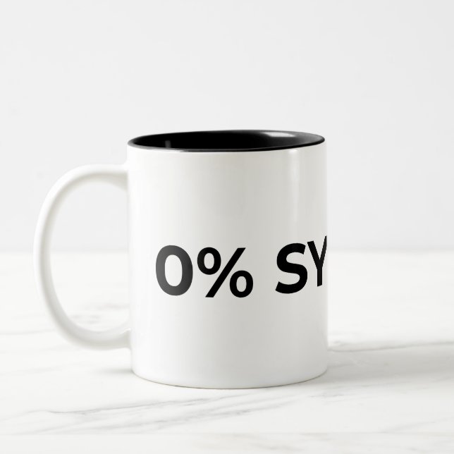 0% Synergy Typografisk Minimalist  Två-Tonad Mugg (Vänster)