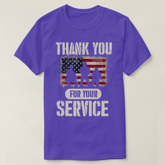 0 Thank You for Your Service Shirt Patriotic Veter T Shirt (Design framsida)