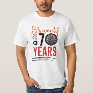 0 till 70 på 70 års födelsedagsfirande t shirt