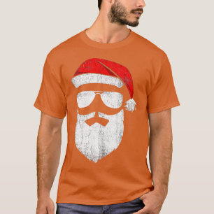 0Lunglasögon av Jultomten Ansikte med Hat Beard T Shirt