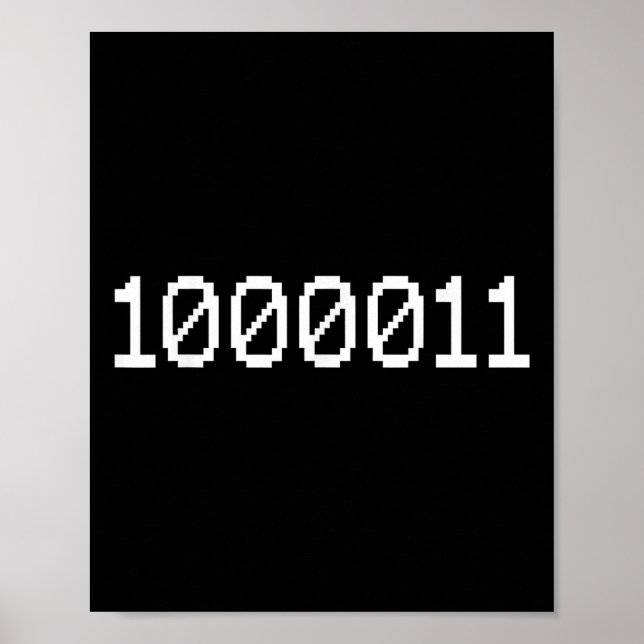 1000011 Binärkod för 67 Rollig Tech Meme Dator Poster (Framsidan)