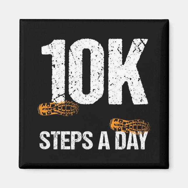 10000 Steps A Day New Year Health And Fitness Goal Magnet (Framsidan)