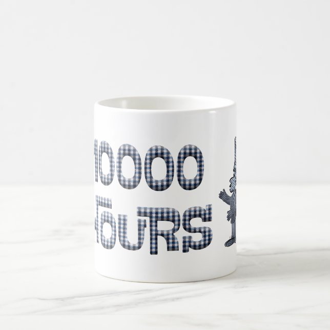  10000 timmar med en överdrag av ginghamtyg som  kaffemugg (Center)