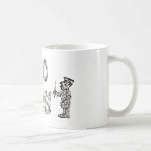 10000 timmar med en överlagring av penslar. kaffemugg