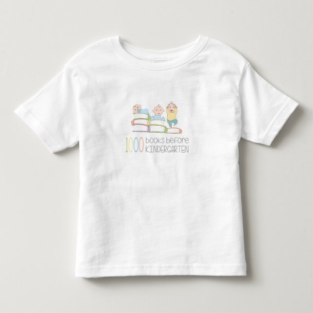 1000 bokar för dagisskjorta t-shirt (Framsida)