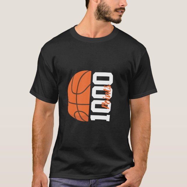 1000 Career Points Basketball Player Team Men's T Shirt (Framsida)