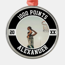 1000 Career Points Basketball Scorer Milestone Julgransprydnad Metall