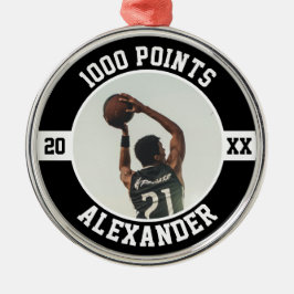 1000 Career Points Basketball Scorer Milestone Julgransprydnad Metall