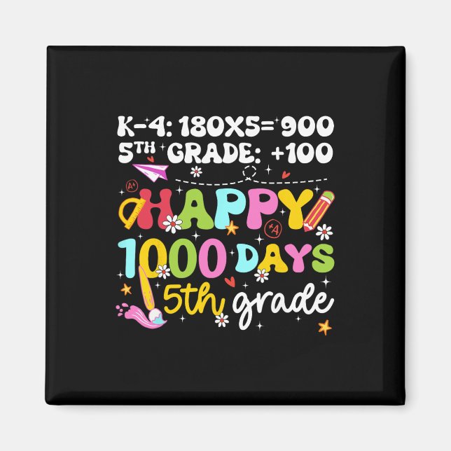 1000 dagar smartare femte klass lärare 100-årsdage magnet (Framsidan)