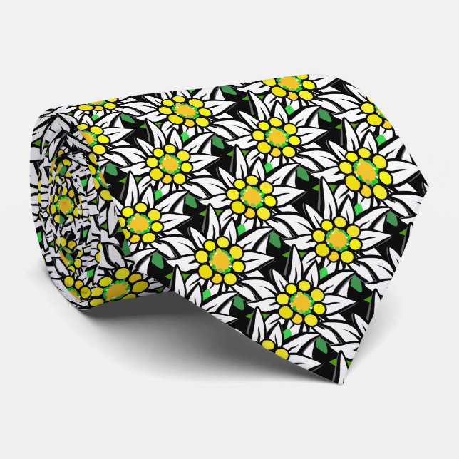 1000 Edelweiss på svart Slips (Rullad)