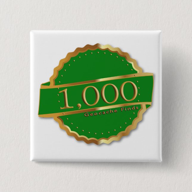 1000 FINDER UPPNÅENDE Souvenir GEOCACHING Knapp (Framsida)