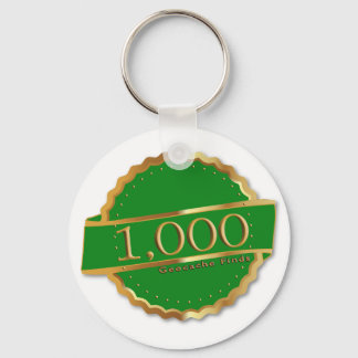 1000 FINDER UPPNÅENDE Souvenir GEOCACHING Nyckelring