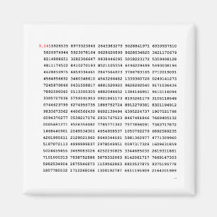 1000 första siffran Pi-nummer Matematisk symbol Magnet