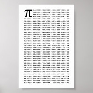 1000 första siffran Pi-nummer Matematisk symbol Poster