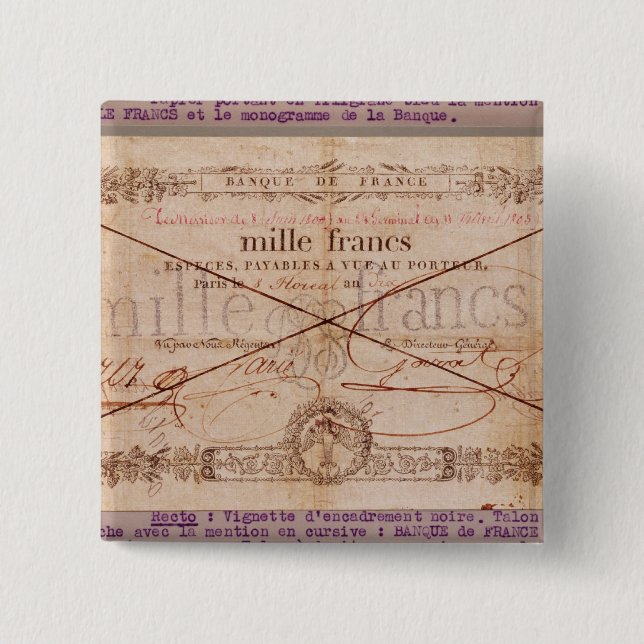 1000 Francs sedel från 8 Floreal, ett X Knapp (Framsida)