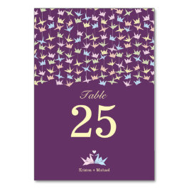 1000 Hanging Origami Papper Cranes Bröllop (Lila) Bordsnummer