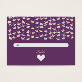 1000 Hanging Origami Papper Cranes Bröllop (Lila) Visitkort
