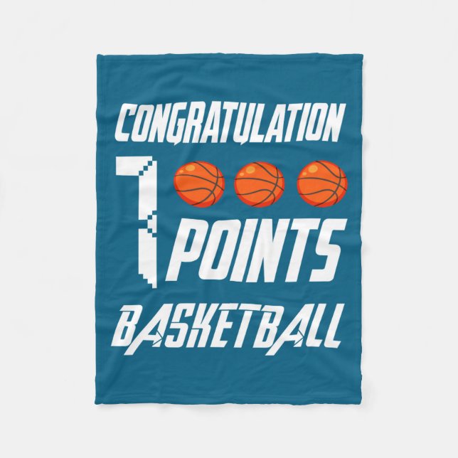1000 Ints basketpoängräknare High School Basketba  Fleecefilt (Framsidan)