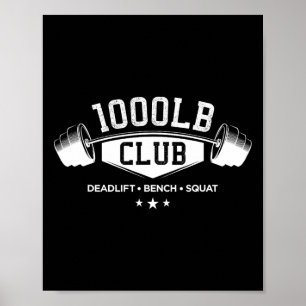 1000 Lb Pund Klubb Gym Viktlyftning Dödlyft Bänk Poster