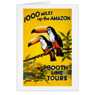 1000 Miles upp Amasonvintage resoraffischen Hälsningskort