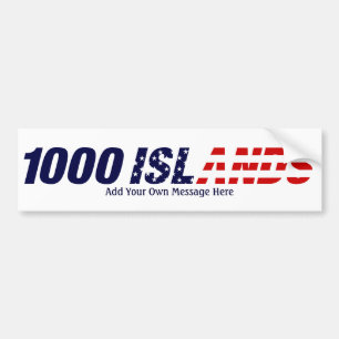 1000 öar USA, tillfogar ditt egna meddelande här Bildekal