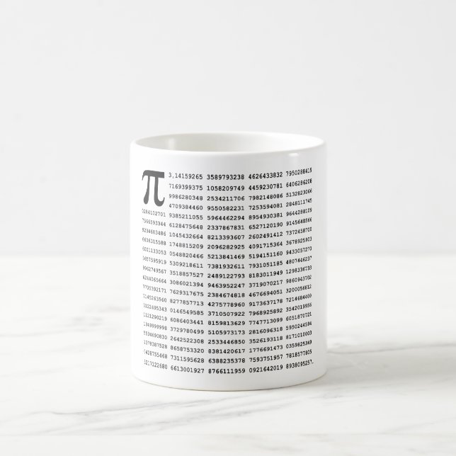 1000 Pi-nummer för första siffran| Matematisk symb Kaffemugg (Center)