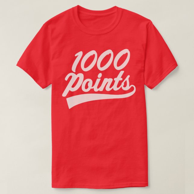 1000 poäng Skasketbollspelare i skolan T Shirt (Design framsida)