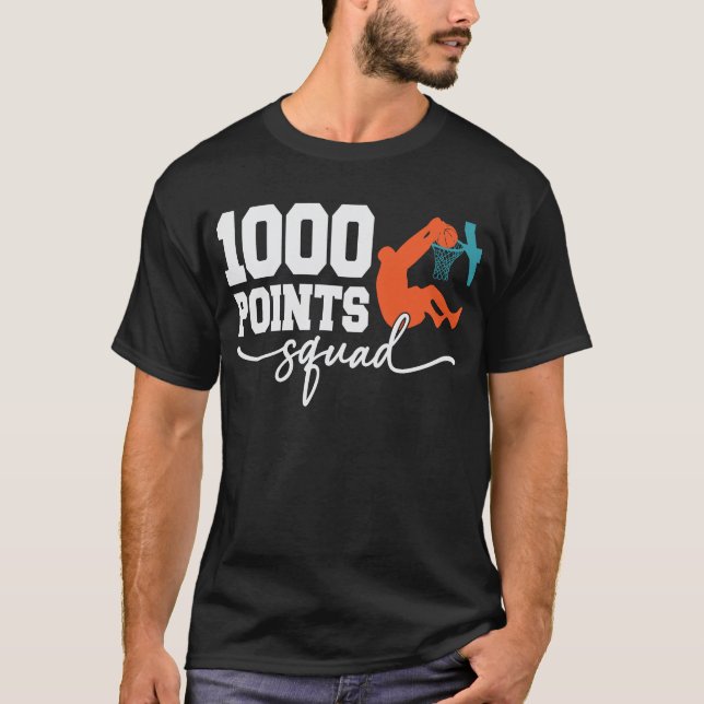 1000 Poängs Basketbollspelare Högstadiet T Shirt (Framsida)