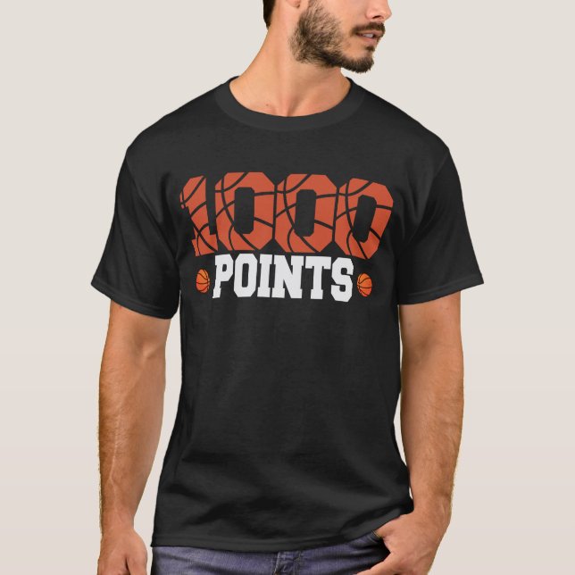 1000 poängs basketbollsspelare högstadiet t shirt (Framsida)